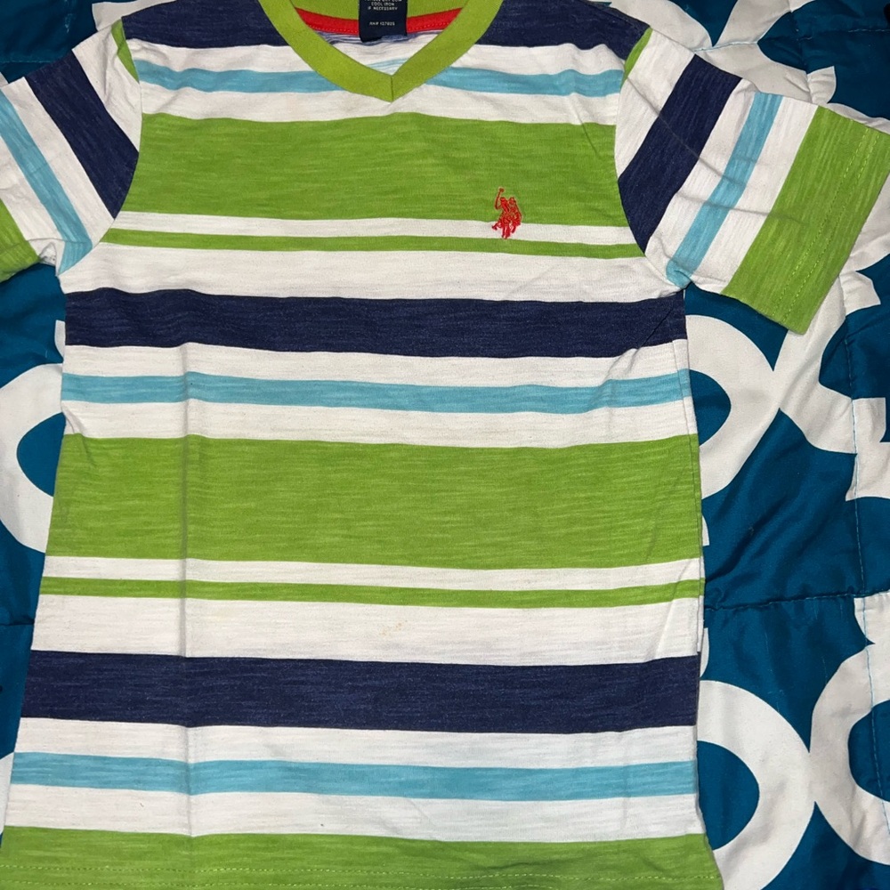 Striped Green and Blue Kids Shirt